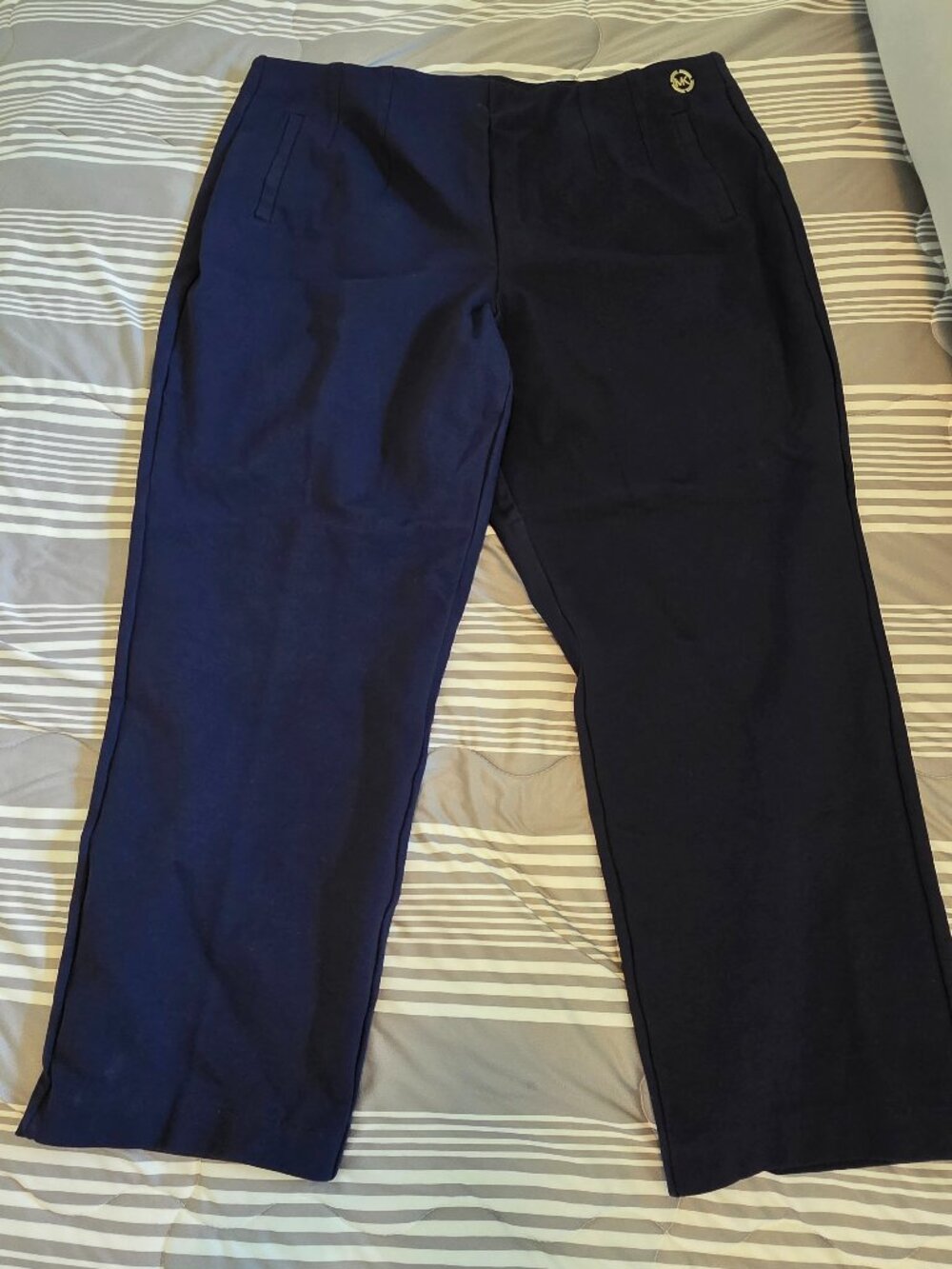 Michael Kors Navy Straight Leg Work Pants